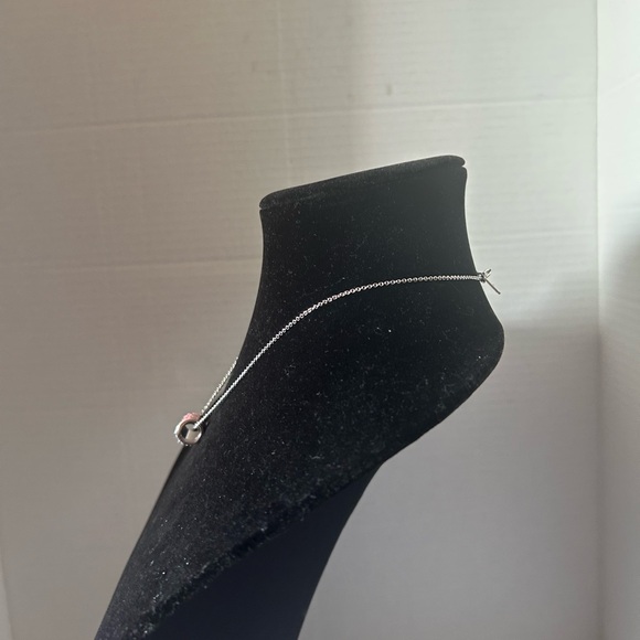 Coach Silver Tone Necklace Pink Enamel Charm Rhinestone Rings - Picture 3 of 7